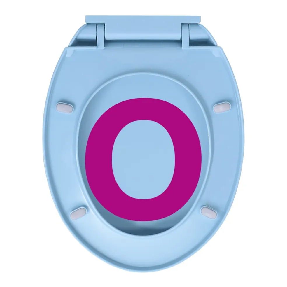 vidaXL Toiletbril soft-close en quick-release ovaal blauw
