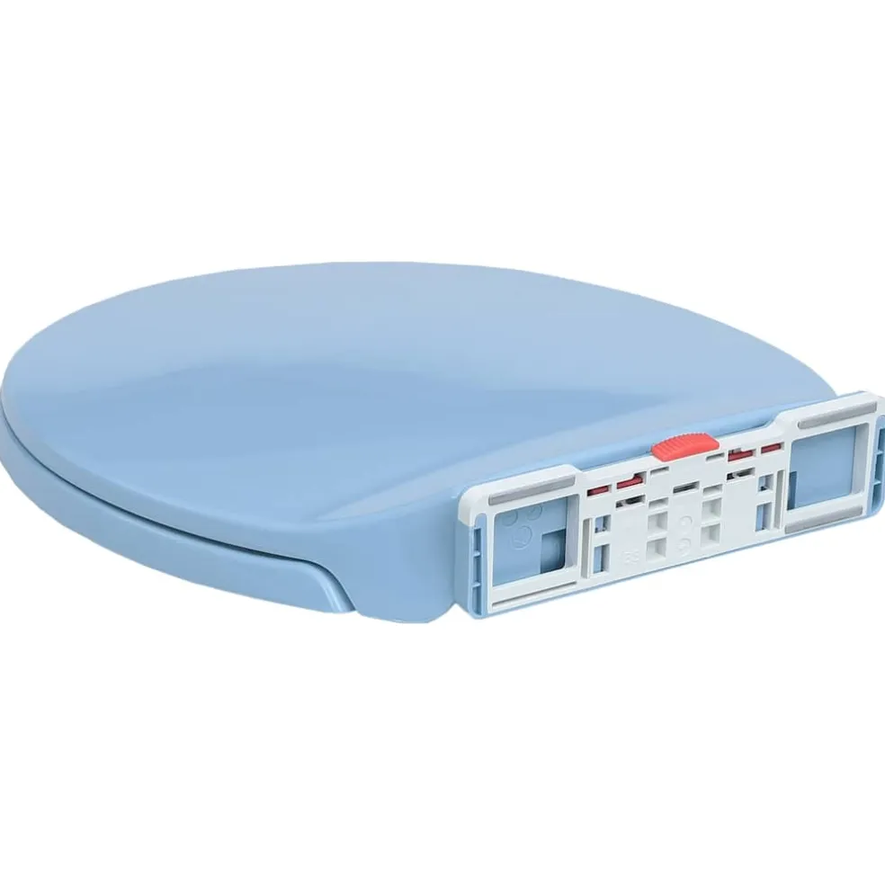 vidaXL Toiletbril soft-close en quick-release ovaal blauw
