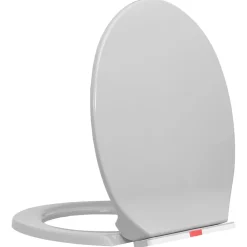 vidaXL Toiletbril soft-close en quick-release ovaal lichtgrijs