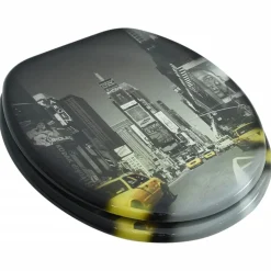 vidaXL Toiletbril van MDF met New York dessin