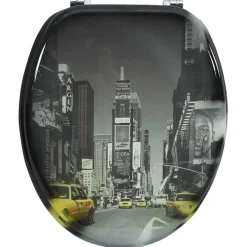vidaXL Toiletbril van MDF met New York dessin