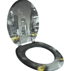 vidaXL Toiletbril van MDF met New York dessin