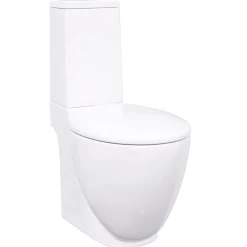 vidaXL Toilet met afvoer achter keramiek wit