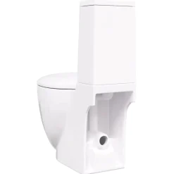 vidaXL Toilet met afvoer achter keramiek wit