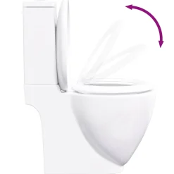 vidaXL Toilet met afvoer achter keramiek wit