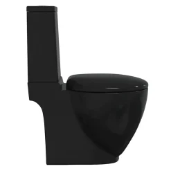 vidaXL Toilet met afvoer achter keramiek zwart