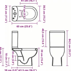 vidaXL Toilet met afvoer achter keramiek zwart