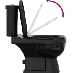 vidaXL Toilet met stortbak zwart