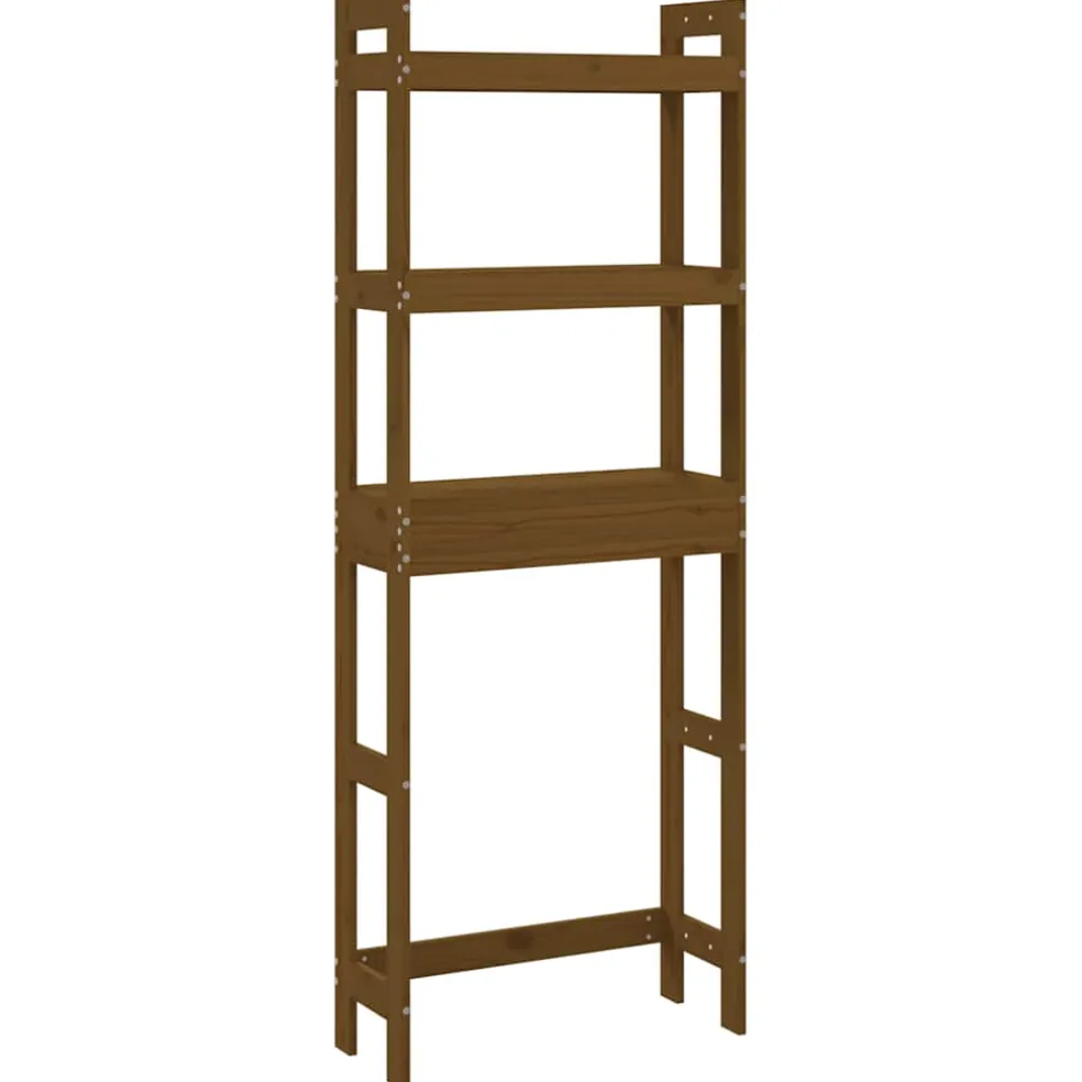 vidaXL Toiletrek 63x26x171 cm massief grenenhout honingbruin