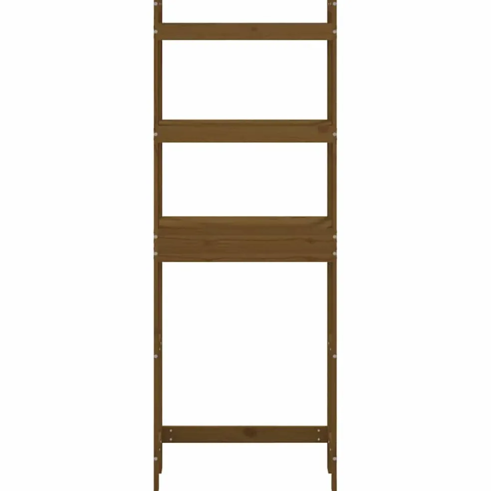 vidaXL Toiletrek 63x26x171 cm massief grenenhout honingbruin