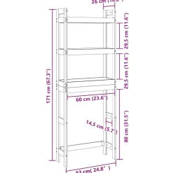 vidaXL Toiletrek 63x26x171 cm massief grenenhout