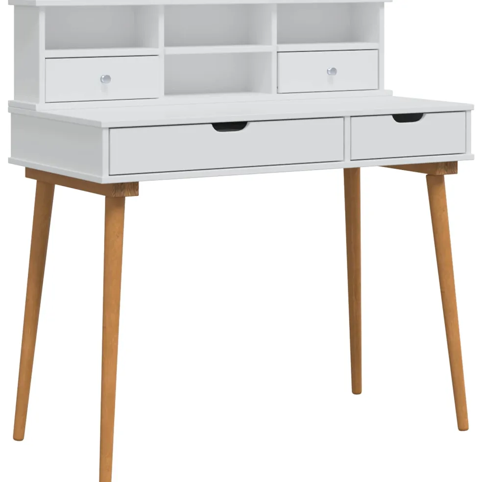 vidaXL Toilettafel Set FAUSKE 2 st Wit 100 x 50 x 103,5 cm