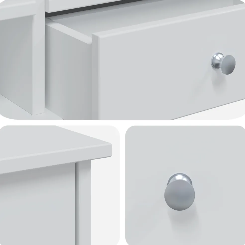 vidaXL Toilettafel Set FAUSKE 2 st Wit 100 x 50 x 103,5 cm