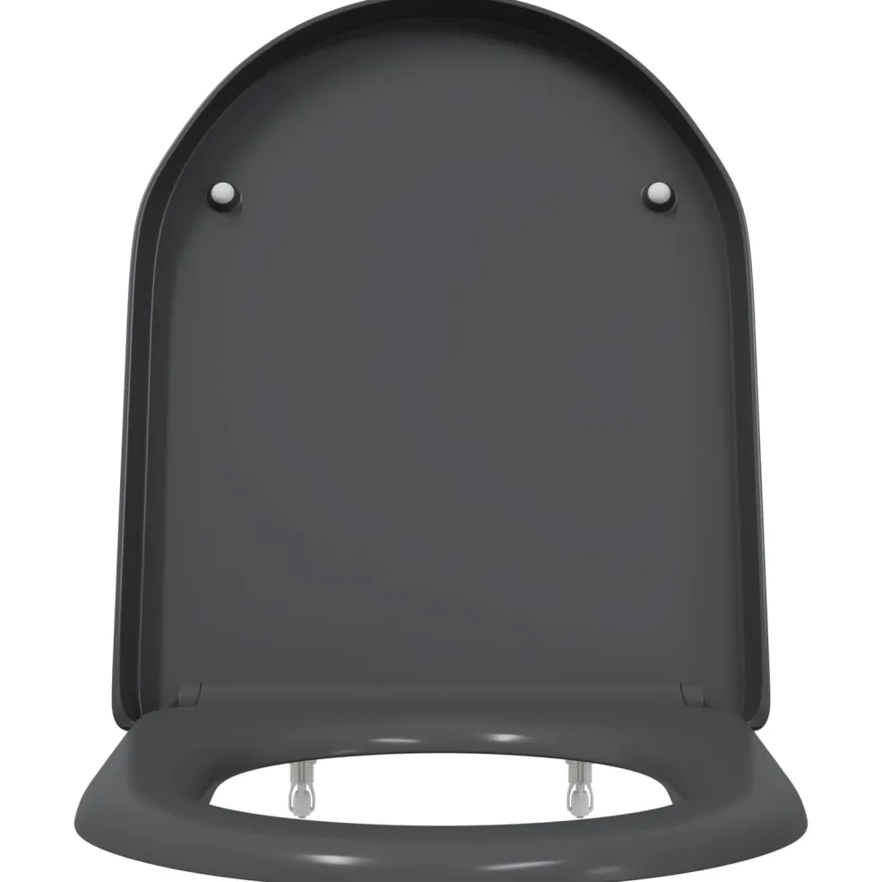 vidaXL Toiletzitting Antraciet 49 x 36 x 4 cm Duroplast