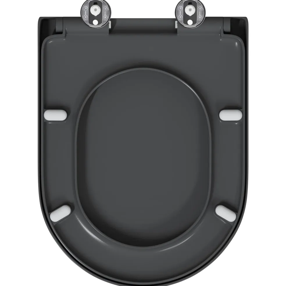 vidaXL Toiletzitting Antraciet 49 x 36 x 4 cm Duroplast