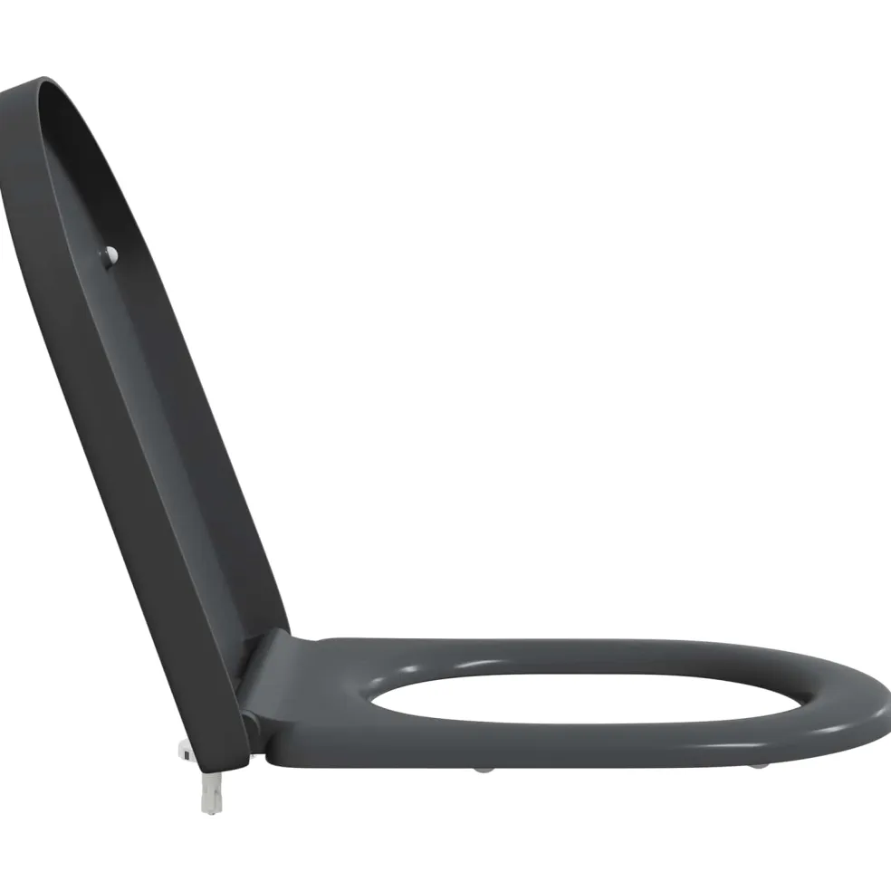 vidaXL Toiletzitting Antraciet 49 x 36 x 4 cm Duroplast