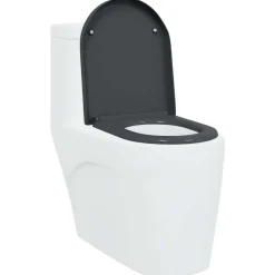vidaXL Toiletzitting Antraciet 49 x 36 x 4 cm Duroplast
