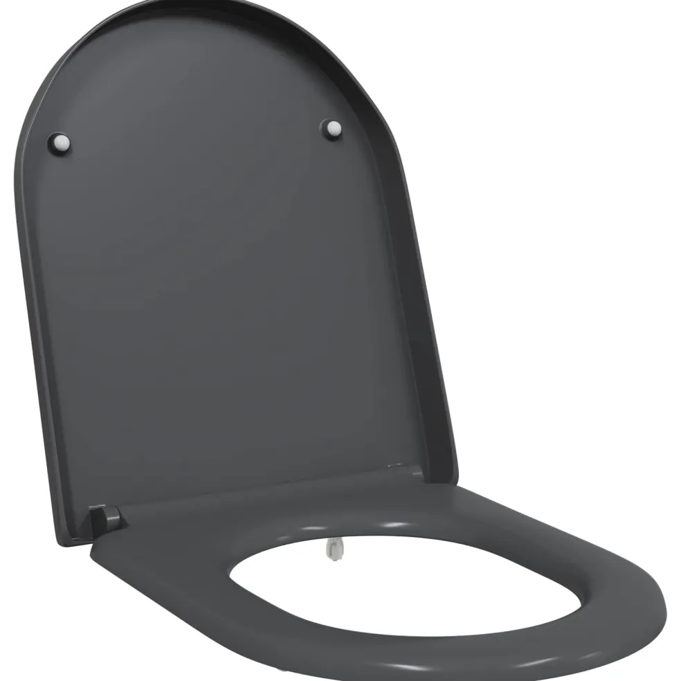 vidaXL Toiletzitting Antraciet 49 x 36 x 4 cm Duroplast