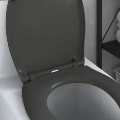 vidaXL Toiletzitting Antraciet 47 x 37 x 4 cm Duroplast