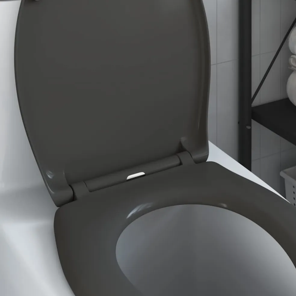 vidaXL Toiletzitting Antraciet 47 x 37 x 4 cm Duroplast
