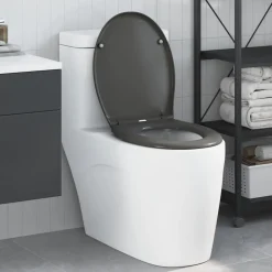 vidaXL Toiletzitting Antraciet 47 x 37 x 4 cm Duroplast