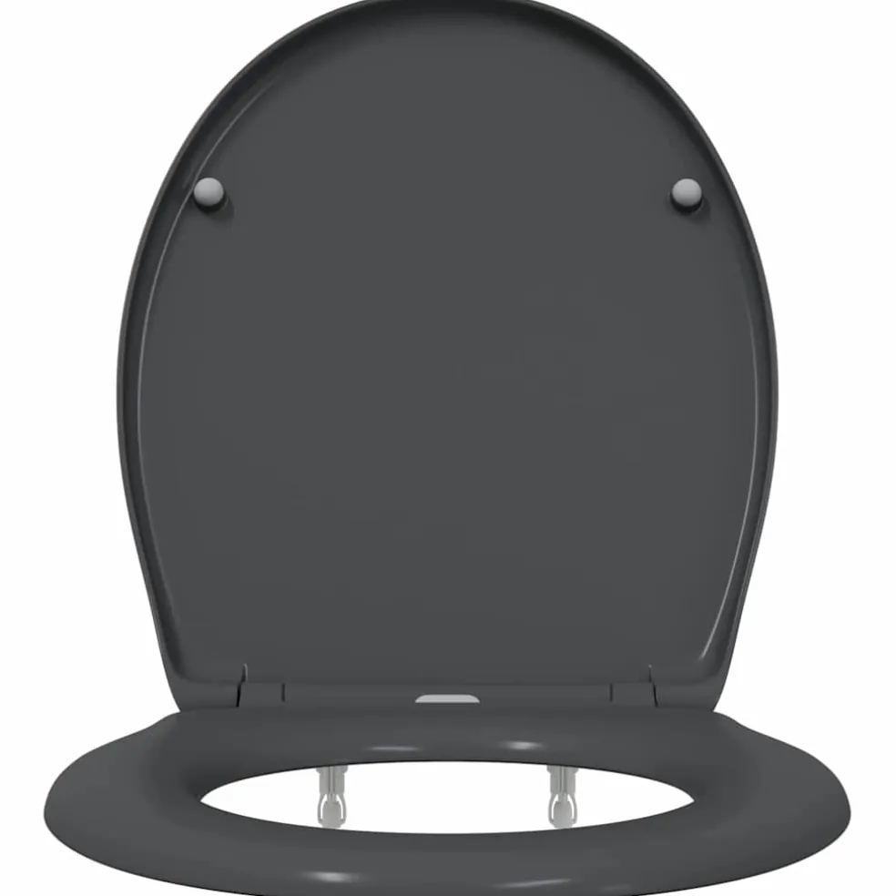 vidaXL Toiletzitting Antraciet 47 x 37 x 4 cm Duroplast
