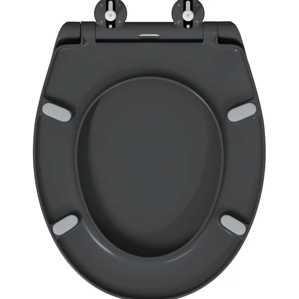 vidaXL Toiletzitting Antraciet 47 x 37 x 4 cm Duroplast