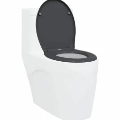 vidaXL Toiletzitting Antraciet 47 x 37 x 4 cm Duroplast