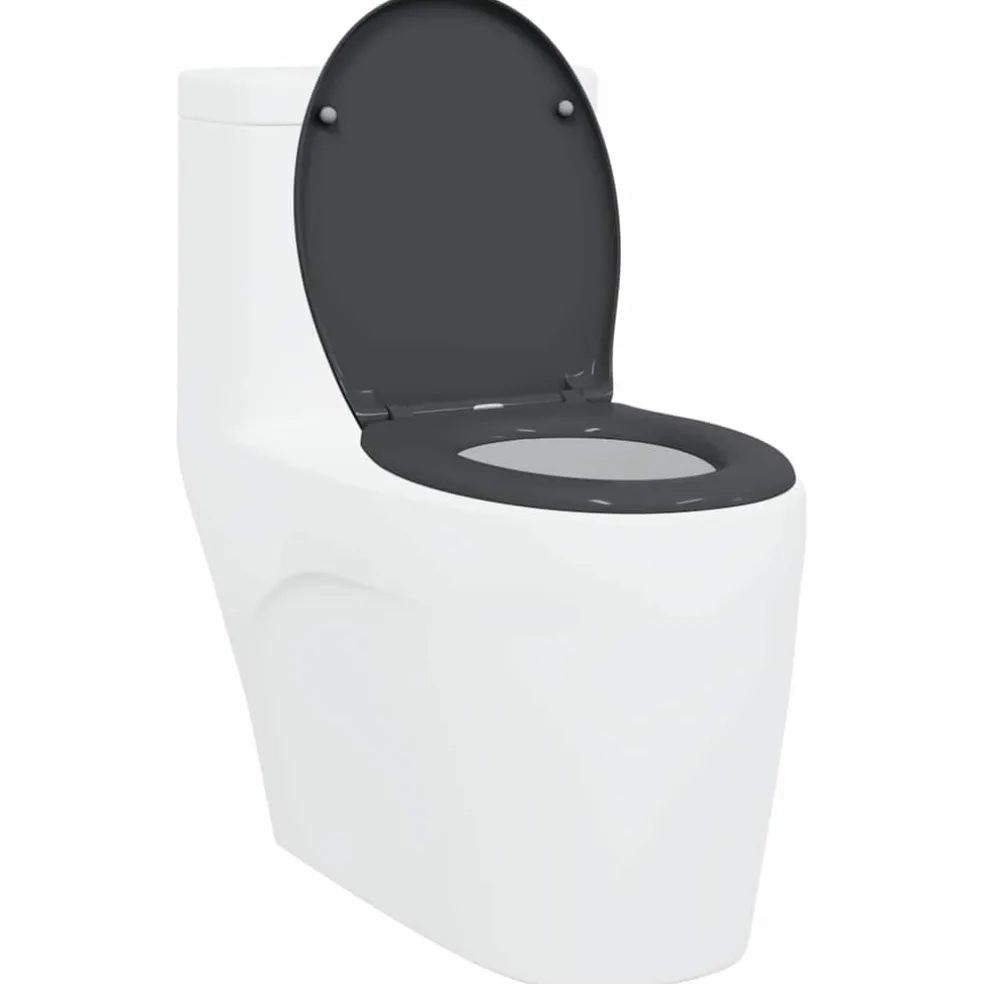 vidaXL Toiletzitting Antraciet 47 x 37 x 4 cm Duroplast