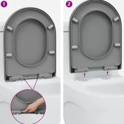 vidaXL Toiletzitting Grijs 49 x 36 x 4 cm Duroplast