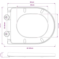 vidaXL Toiletzitting Grijs 49 x 36 x 4 cm Duroplast