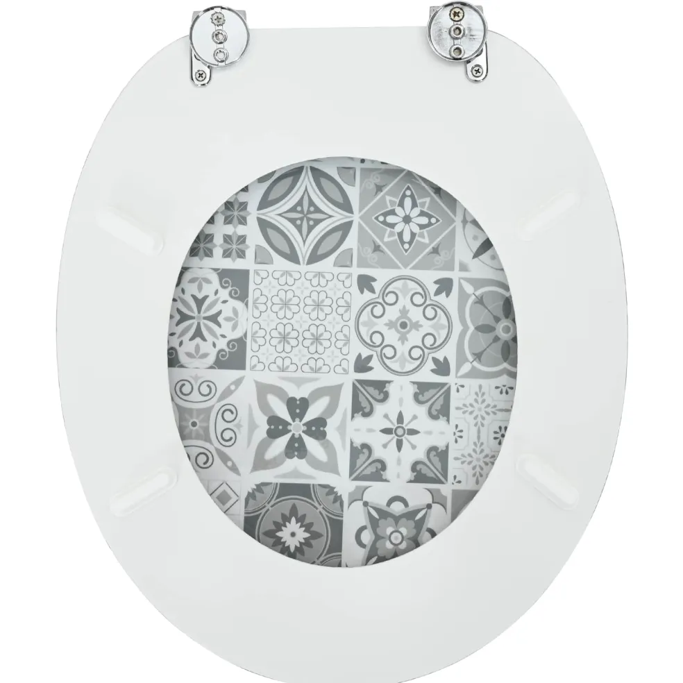 vidaXL Toiletzitting Grijs 44 x 38 cm Bewerkt hout