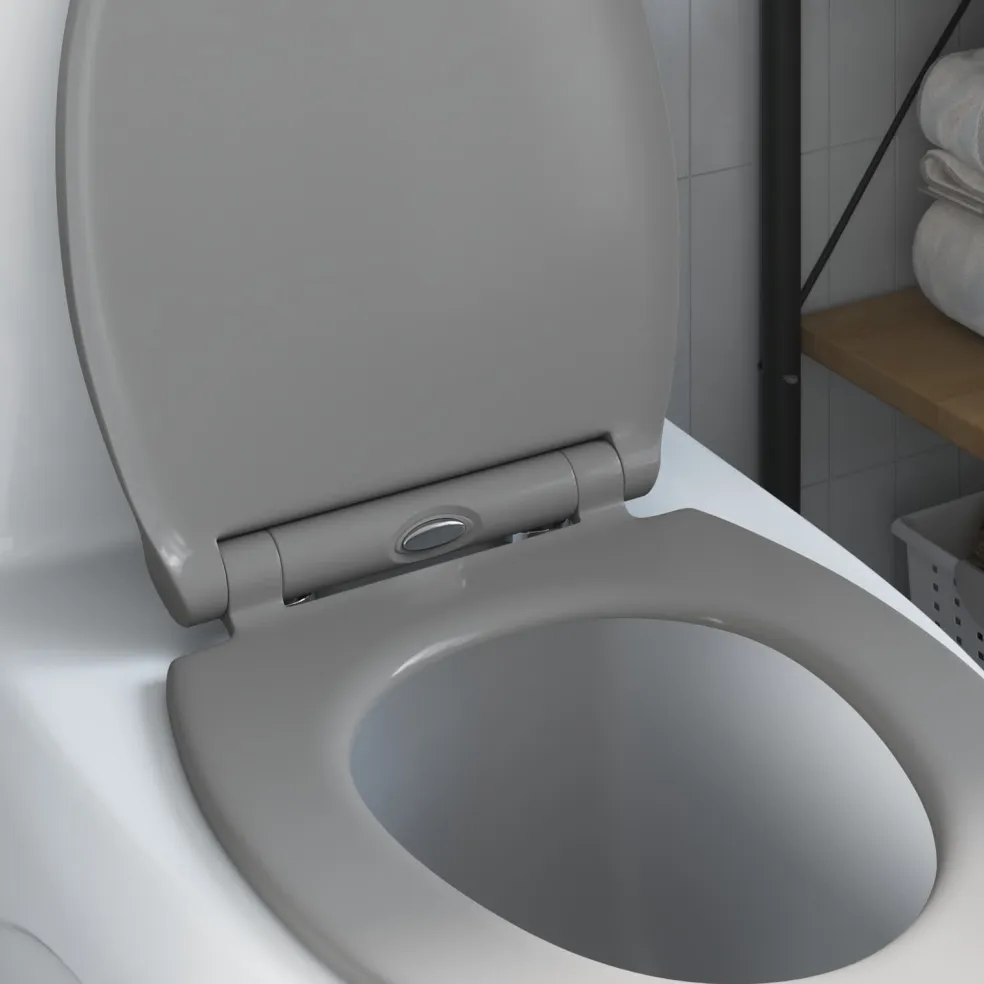 vidaXL Toiletzitting Grijs 45,5 x 37,5 x 3,8 cm Duroplast