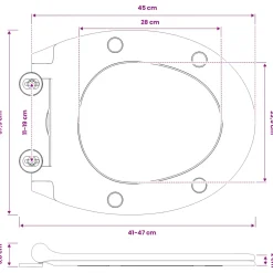 vidaXL Toiletzitting Grijs 45,5 x 37,5 x 3,8 cm Duroplast