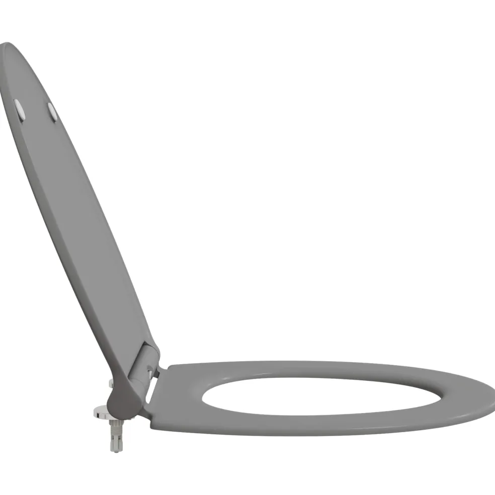 vidaXL Toiletzitting Grijs 45,5 x 37,5 x 3,8 cm Duroplast
