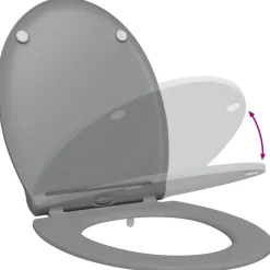 vidaXL Toiletzitting Grijs 45,5 x 37,5 x 3,8 cm Duroplast