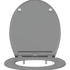 vidaXL Toiletzitting Grijs 45,5 x 37,5 x 3,8 cm Duroplast