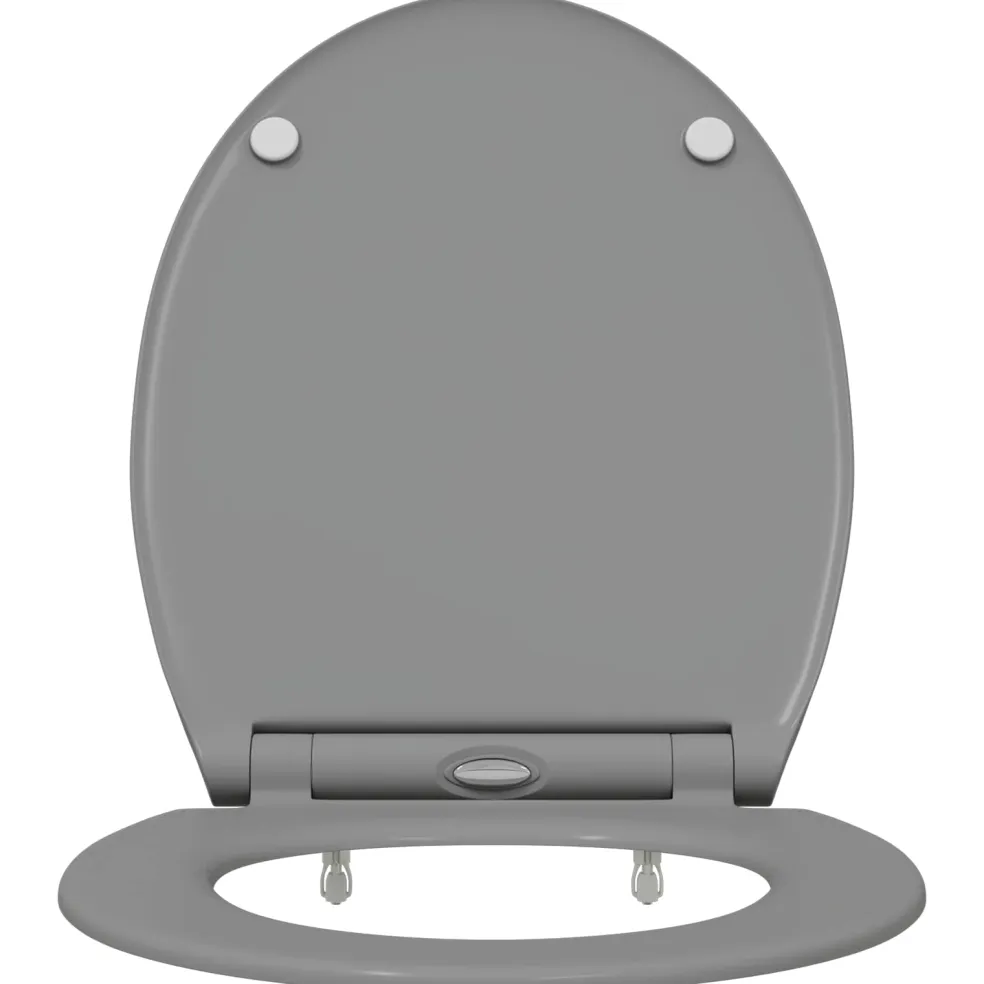 vidaXL Toiletzitting Grijs 45,5 x 37,5 x 3,8 cm Duroplast