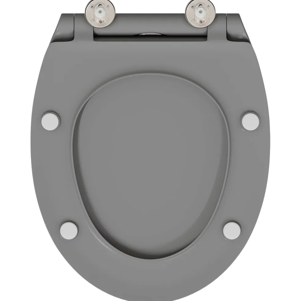vidaXL Toiletzitting Grijs 45,5 x 37,5 x 3,8 cm Duroplast