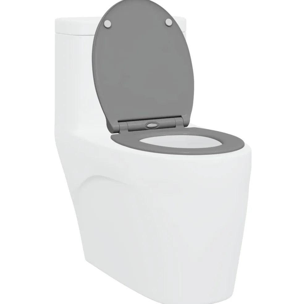 vidaXL Toiletzitting Grijs 45,5 x 37,5 x 3,8 cm Duroplast