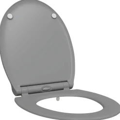 vidaXL Toiletzitting Grijs 45,5 x 37,5 x 3,8 cm Duroplast