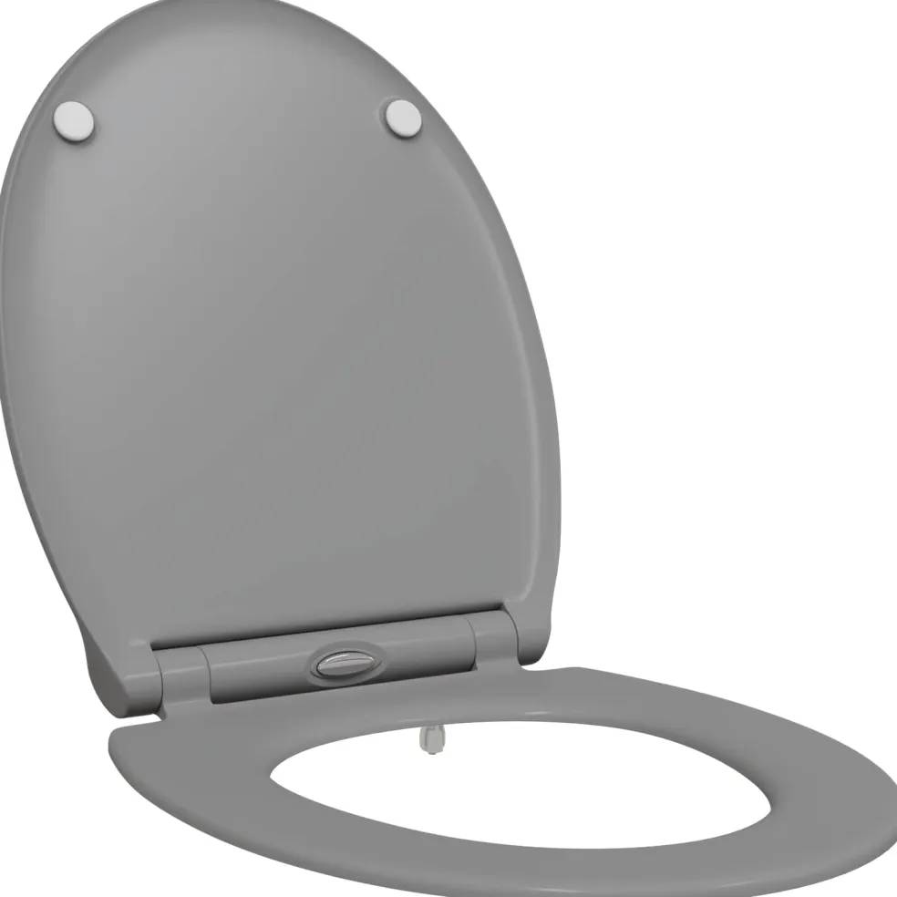 vidaXL Toiletzitting Grijs 45,5 x 37,5 x 3,8 cm Duroplast