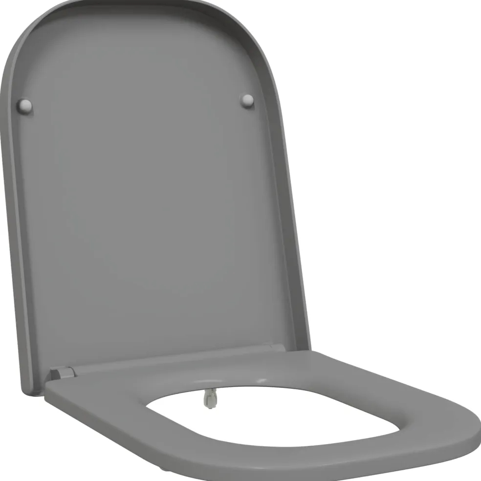 vidaXL Toiletzitting Grijs 47,5 x 35 x 3,6 cm Duroplast