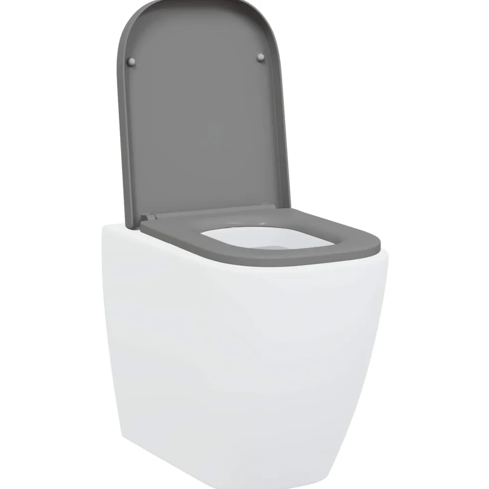vidaXL Toiletzitting Grijs 47,5 x 35 x 3,6 cm Duroplast