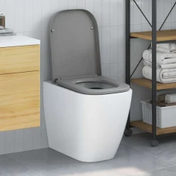 vidaXL Toiletzitting Grijs 47,5 x 35 x 3,6 cm Duroplast