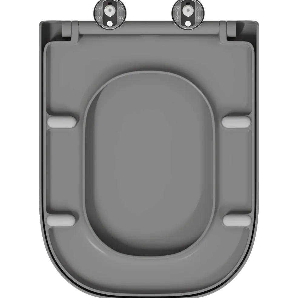 vidaXL Toiletzitting Grijs 47,5 x 35 x 3,6 cm Duroplast