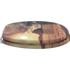 vidaXL Toiletzitting Oranje 44 x 38 cm Bewerkt hout