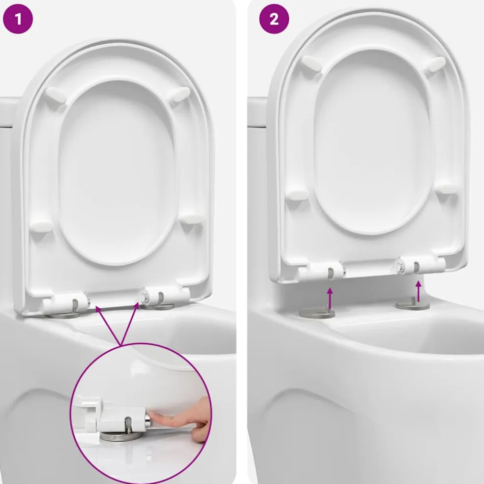 vidaXL Toiletzitting Verstelbaar Wit 48 x 36,5 x 4,5 cm Polypropyleen