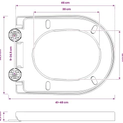vidaXL Toiletzitting Verstelbaar Wit 48 x 36,5 x 4,5 cm Polypropyleen