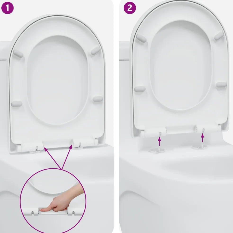 vidaXL Toiletzitting Wit 49 x 36 x 4 cm Duroplast